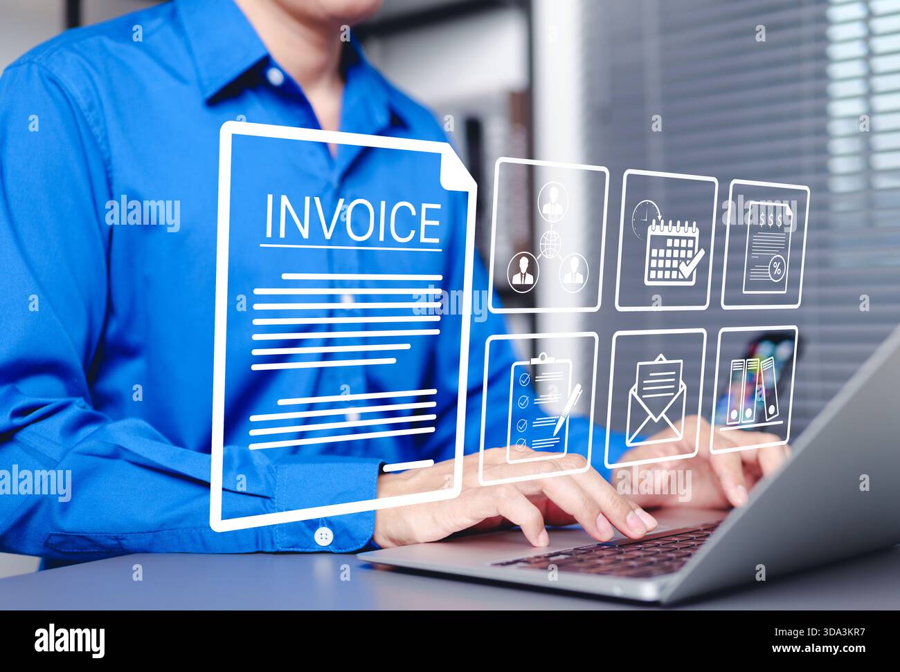 Businessman tax receipt icons hi-res stock photography and images - Alamy