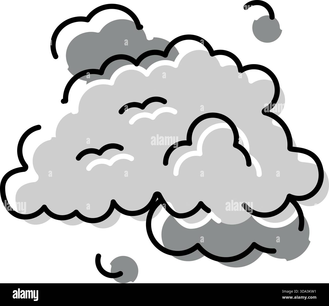 Hand drawing dust cloud creating an explosion impact Stock Vector Image ...