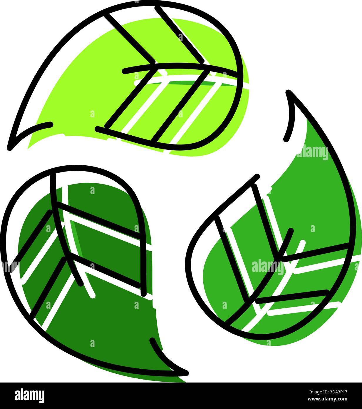 Green leaves forming recycling symbol representing sustainability Stock ...