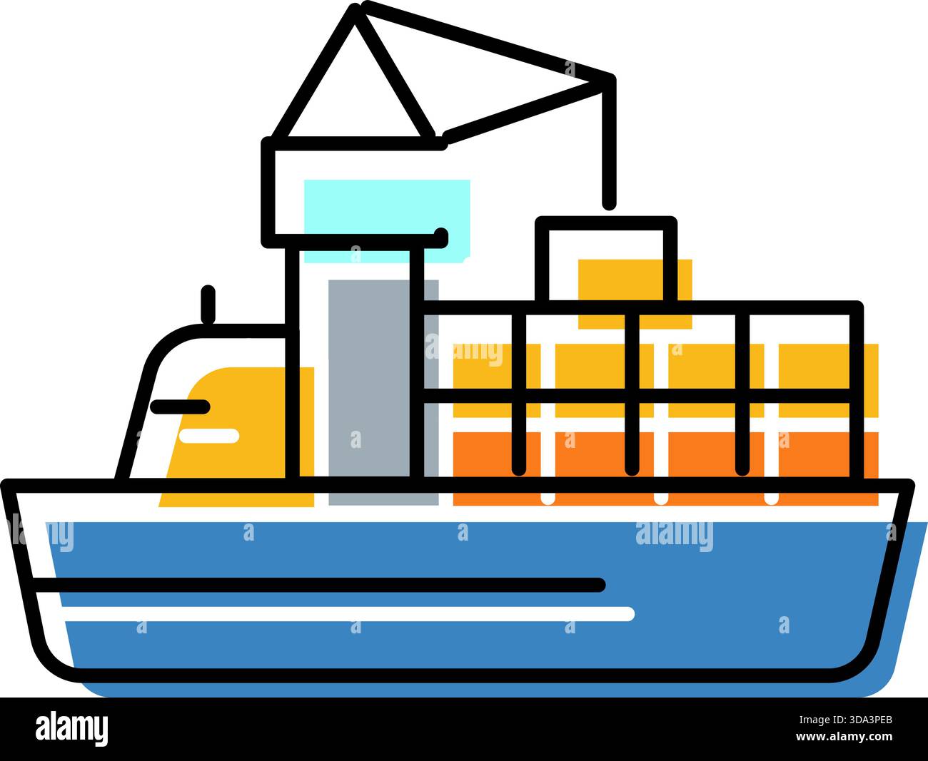 Cargo ship transporting containers, ocean freight logistics concept ...
