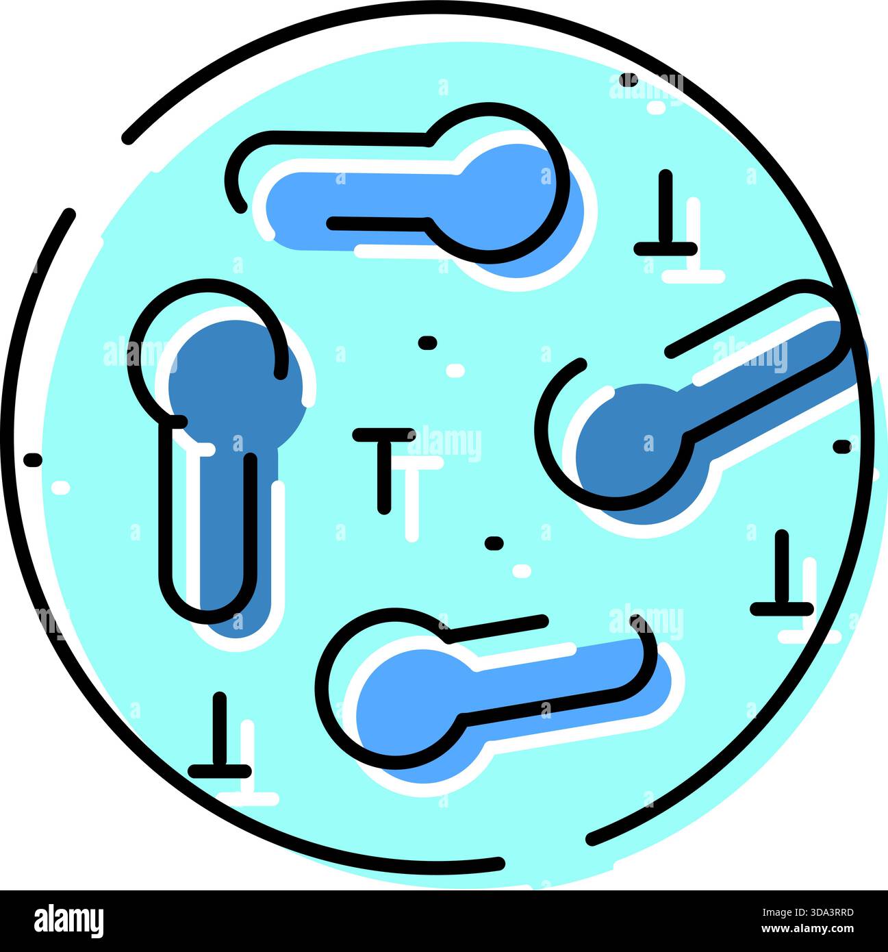 Clostridium tetani bacteria growing in petri dish icon Stock Vector ...