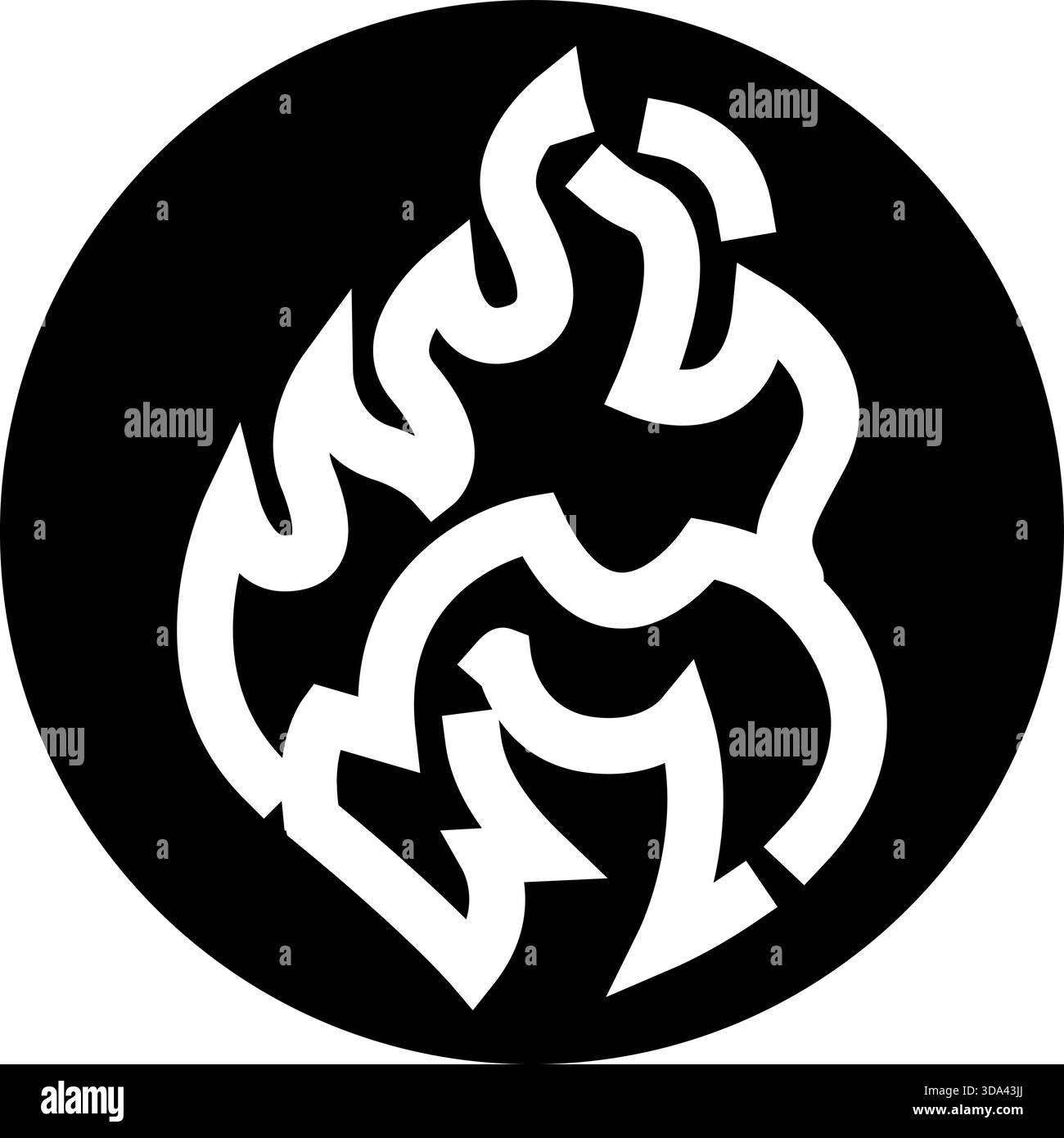 Stylized fire icon design Black and White Stock Photos & Images - Alamy