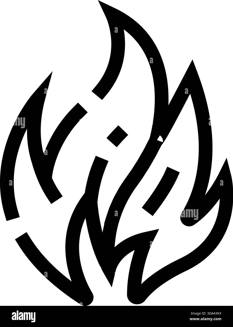Minimalist outline flame icon showing fire heat Stock Vector Image ...
