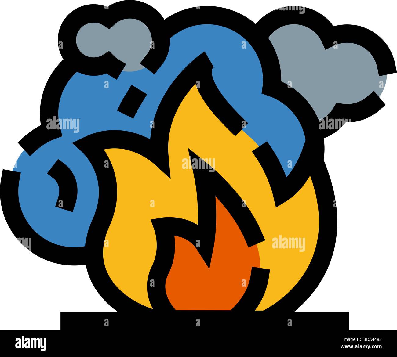 Fire and smoke icon representing combustion danger Stock Vector Image ...