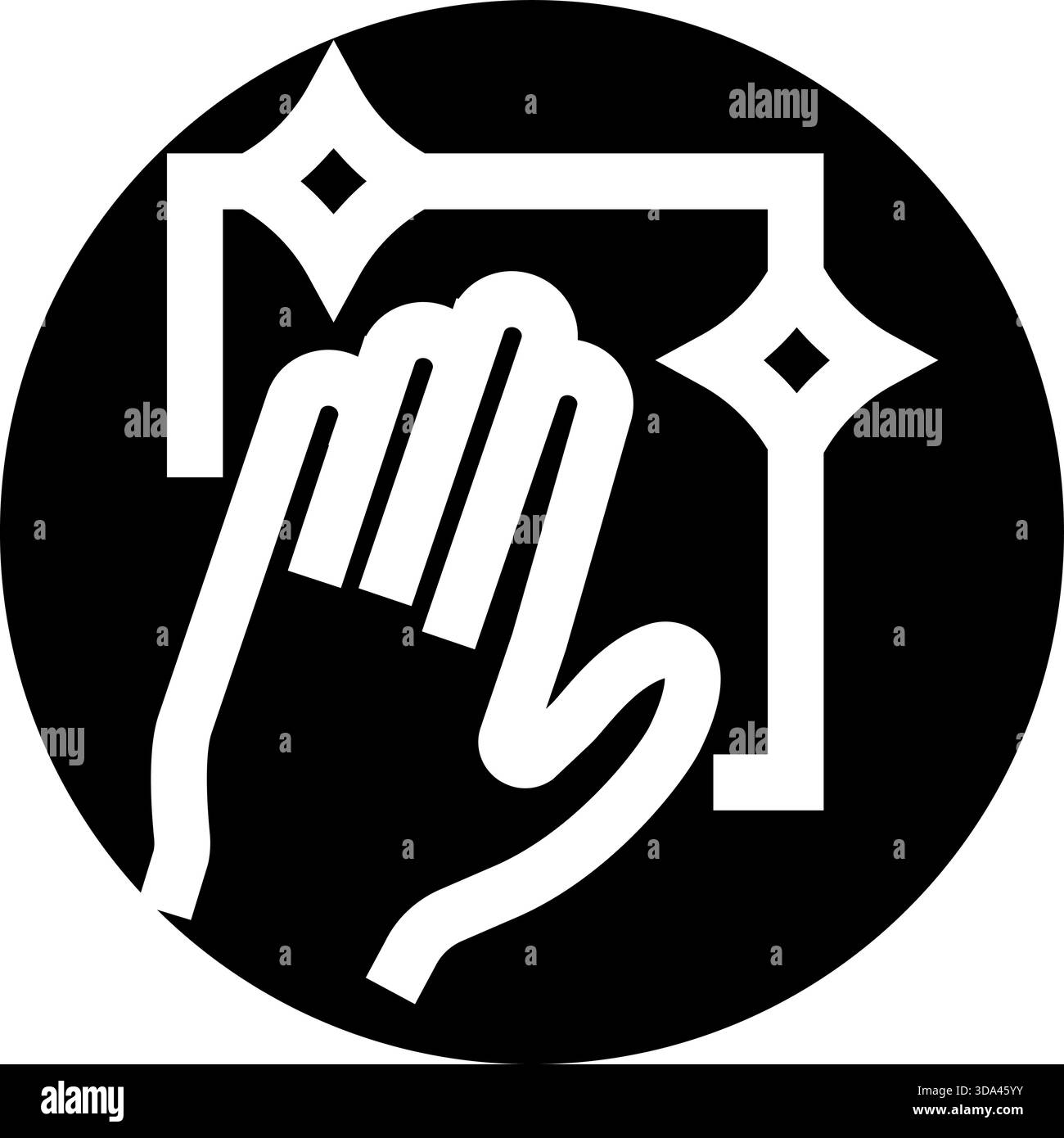 Hand wiping surface icon representing clean disinfection Stock Vector ...