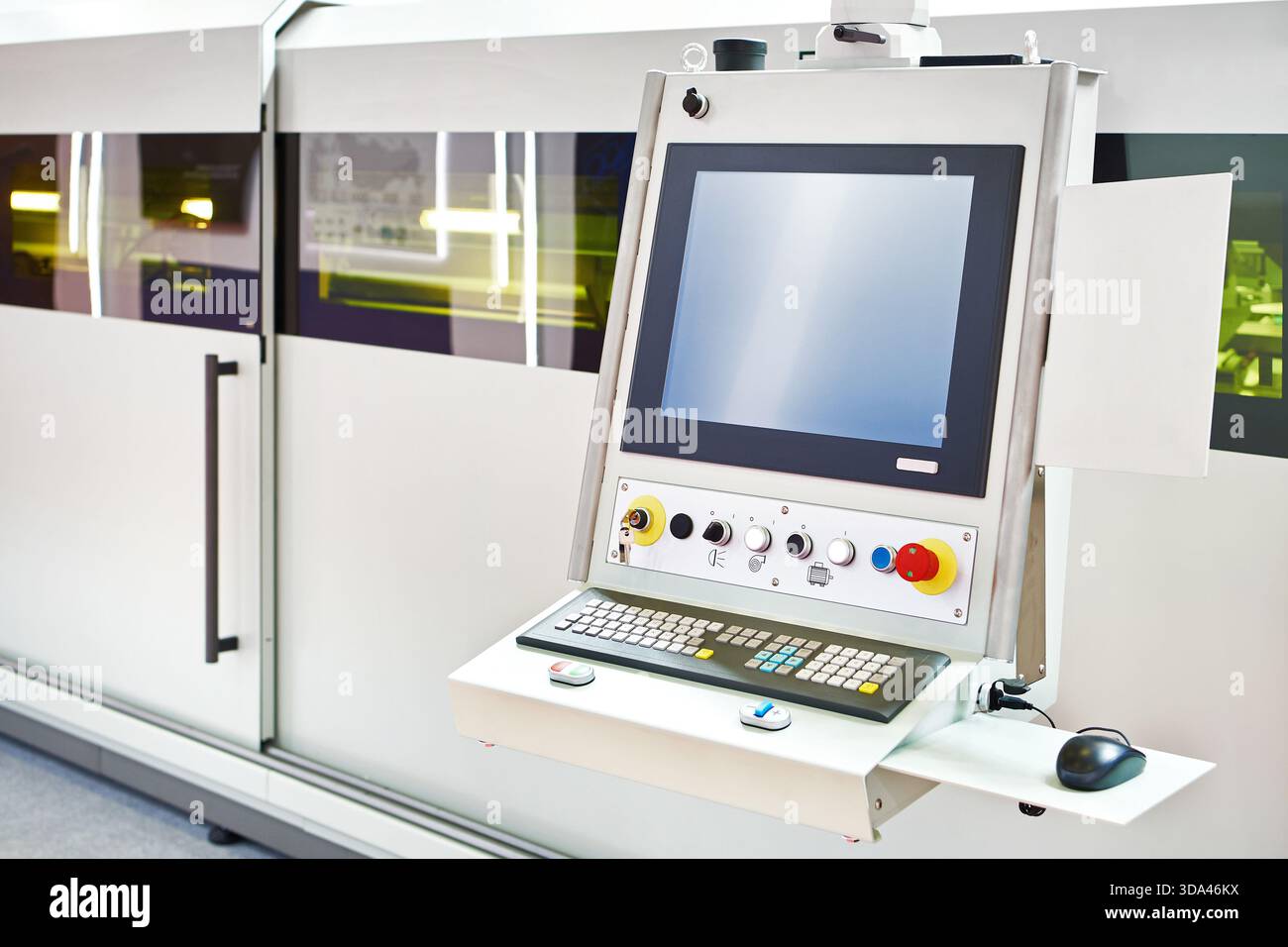 Control panel for laser cutting system Stock Photo
