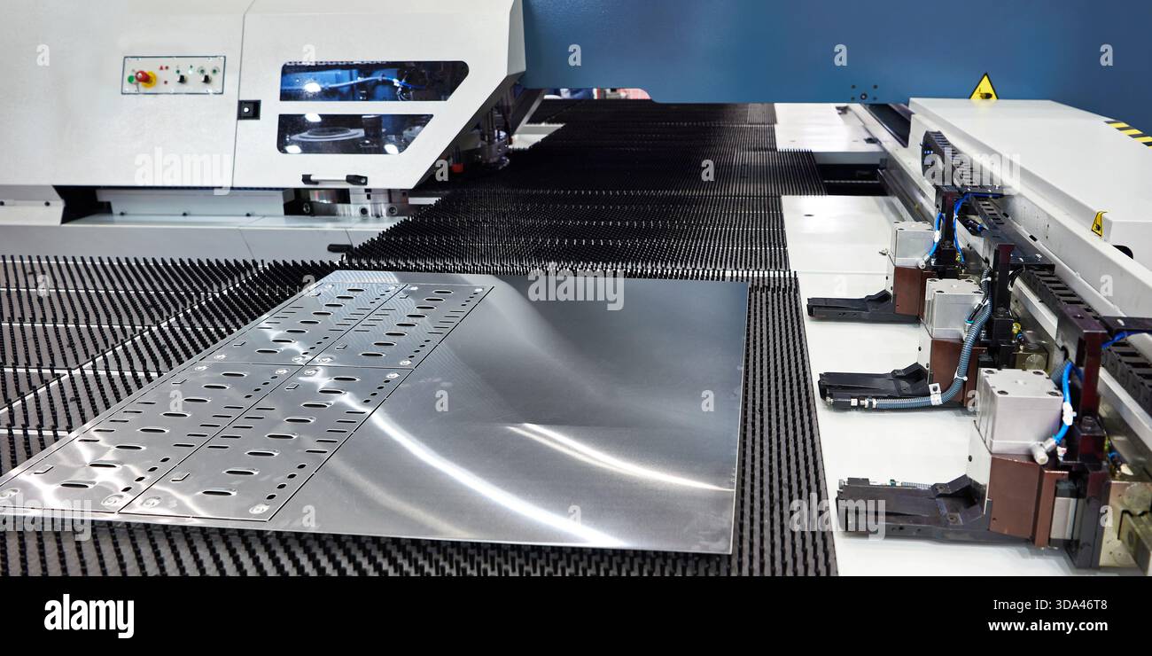 Electromechanical coordinate turret punch press Stock Photo