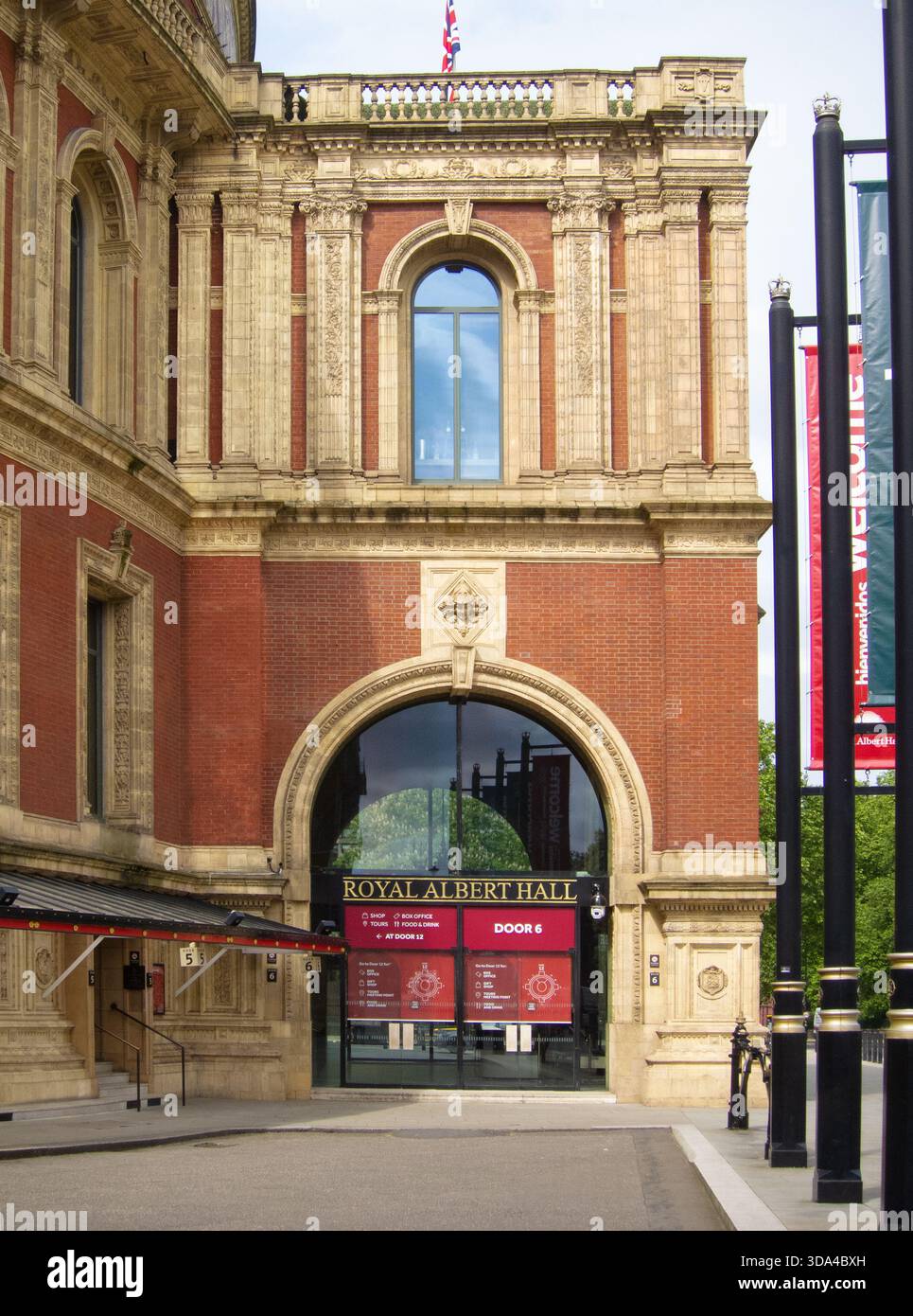 Grand entrance to Royal Albert Hall building.  London, England, UK. Stock Photo