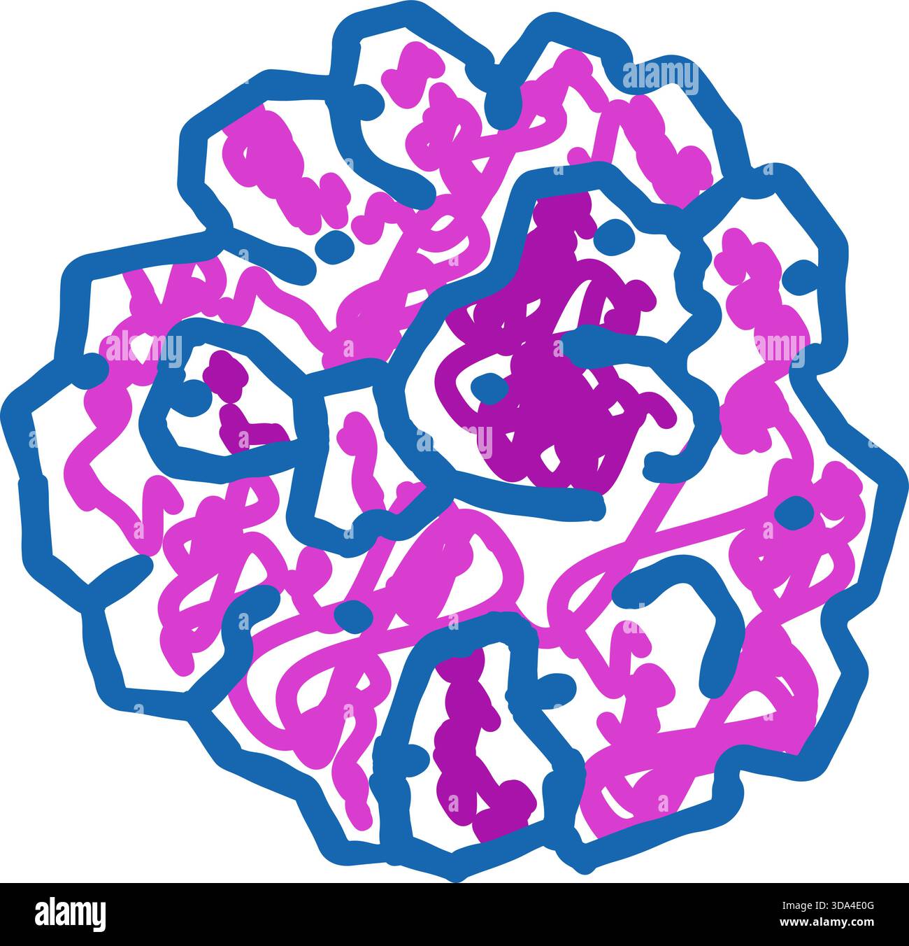 Abstract brain cell network doodle showing complex connections Stock ...