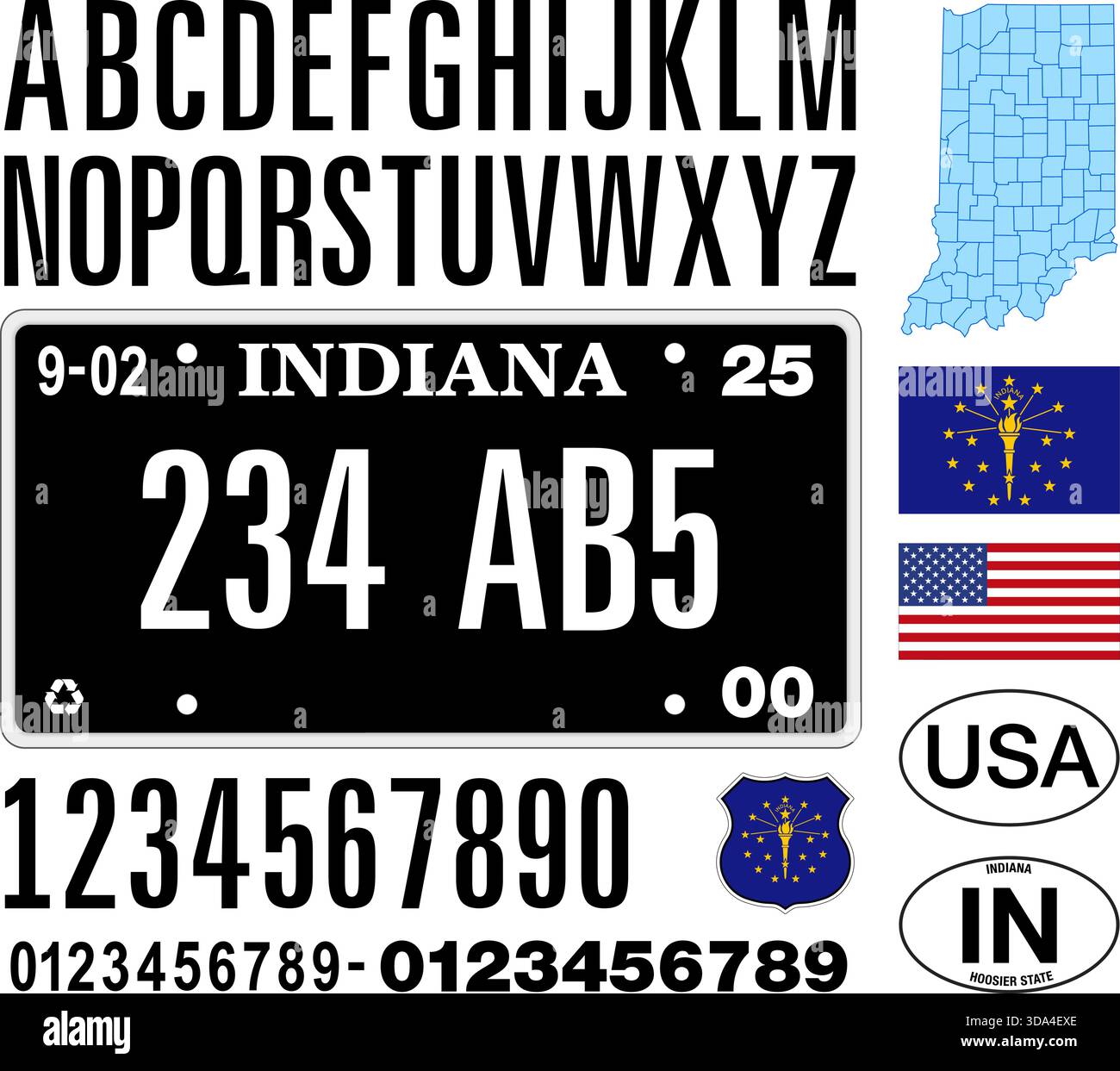 Ind Letter Indiana state police car Stock Vector Images - Alamy