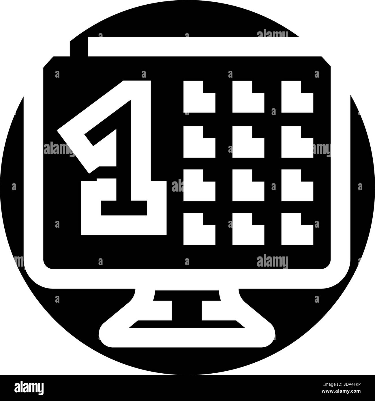 Digital calendar icon showing first day scheduling Stock Vector Image ...