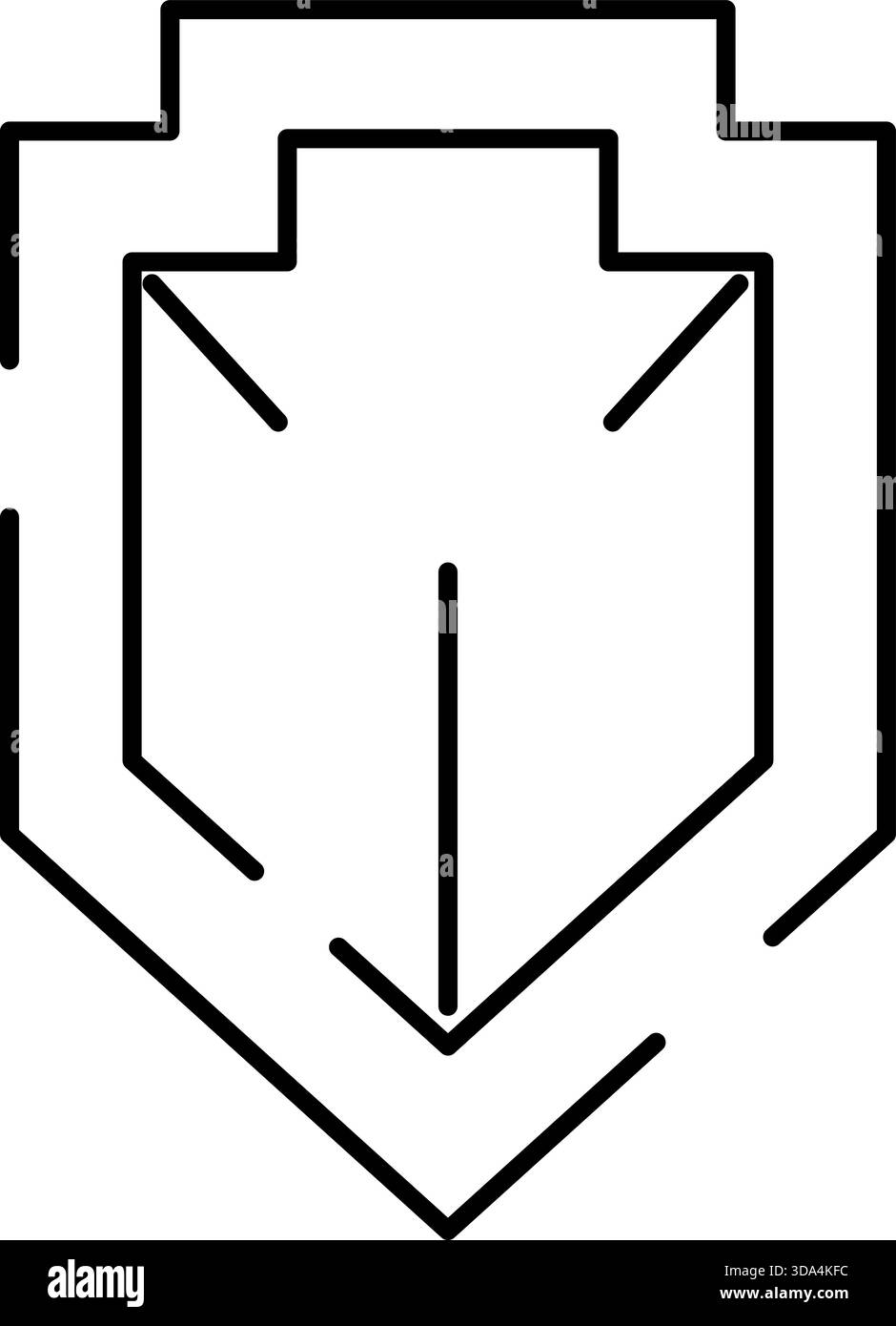 Minimalist line art illustration shield Black and White Stock Photos ...