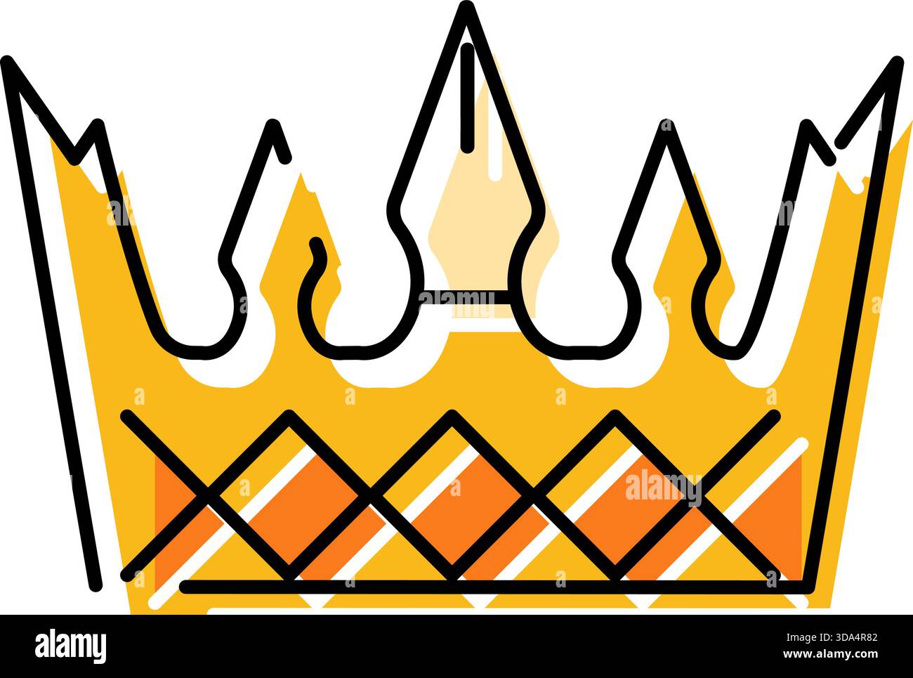 Golden crown icon representing royalty power and success Stock Vector ...