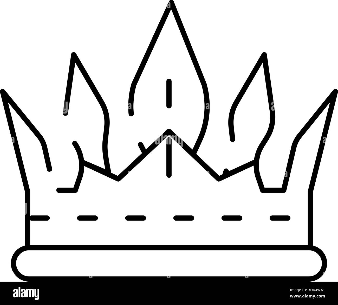 Burning crown icon representing royal power and leadership Stock Vector ...