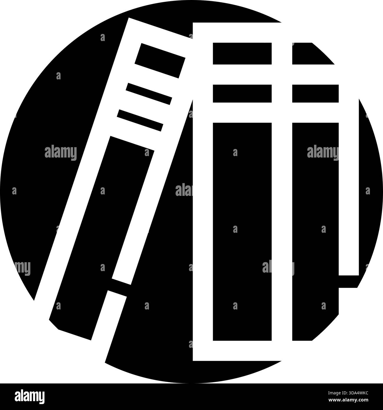 Books icon representing education and knowledge in black circle Stock ...