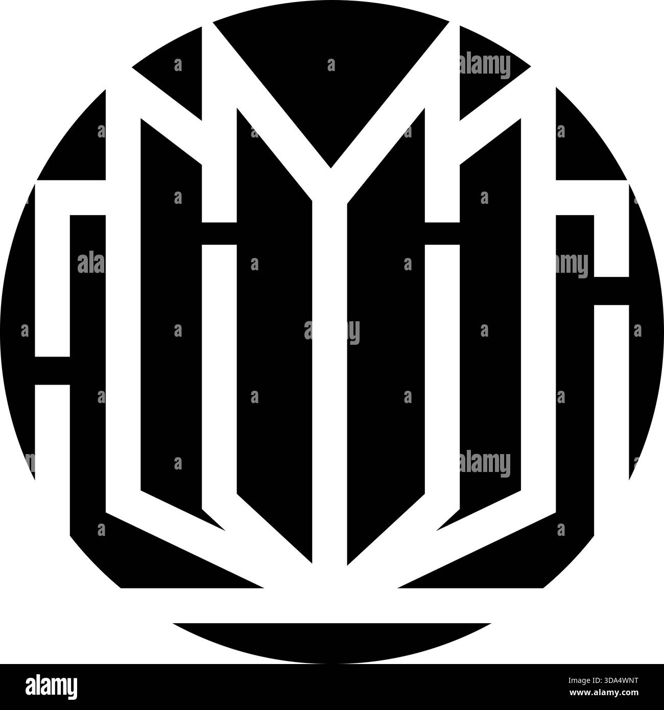 Abstract black and white geometric monogram letter design Stock Vector ...
