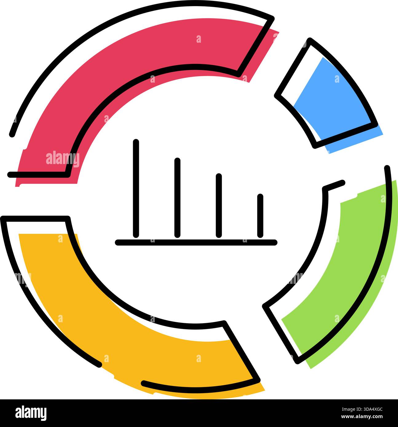 Business data analysis pie chart bar graph icon Stock Vector Image ...