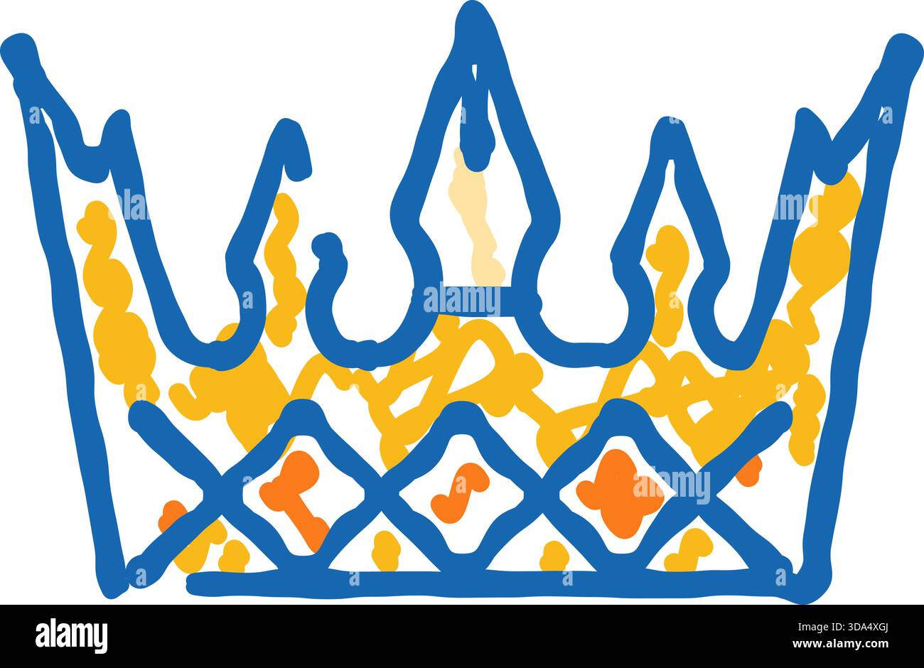 Hand drawn crown icon representing royalty and power Stock Vector Image ...
