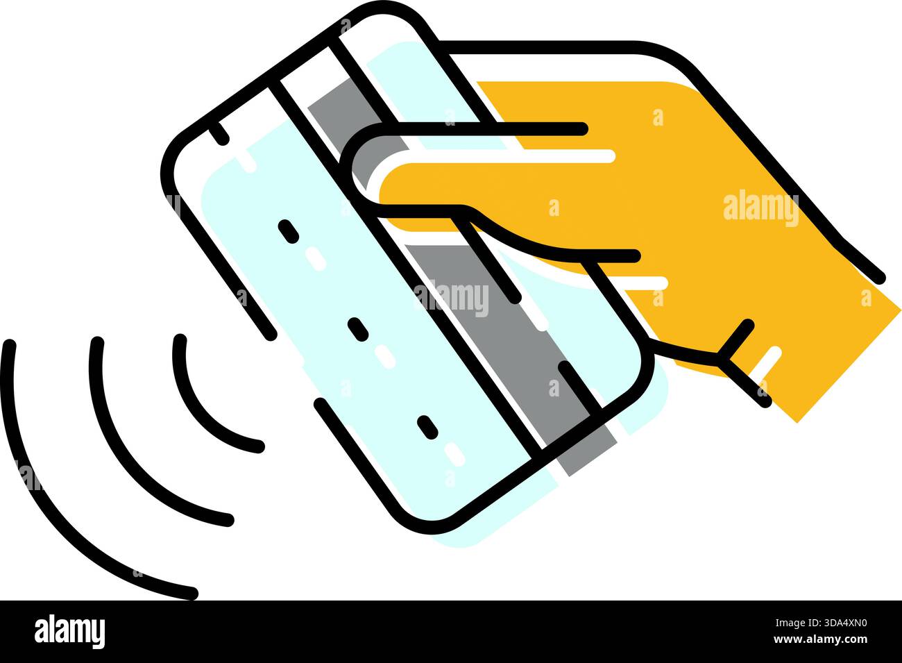Hand holding credit card making contactless payment Stock Vector Image ...