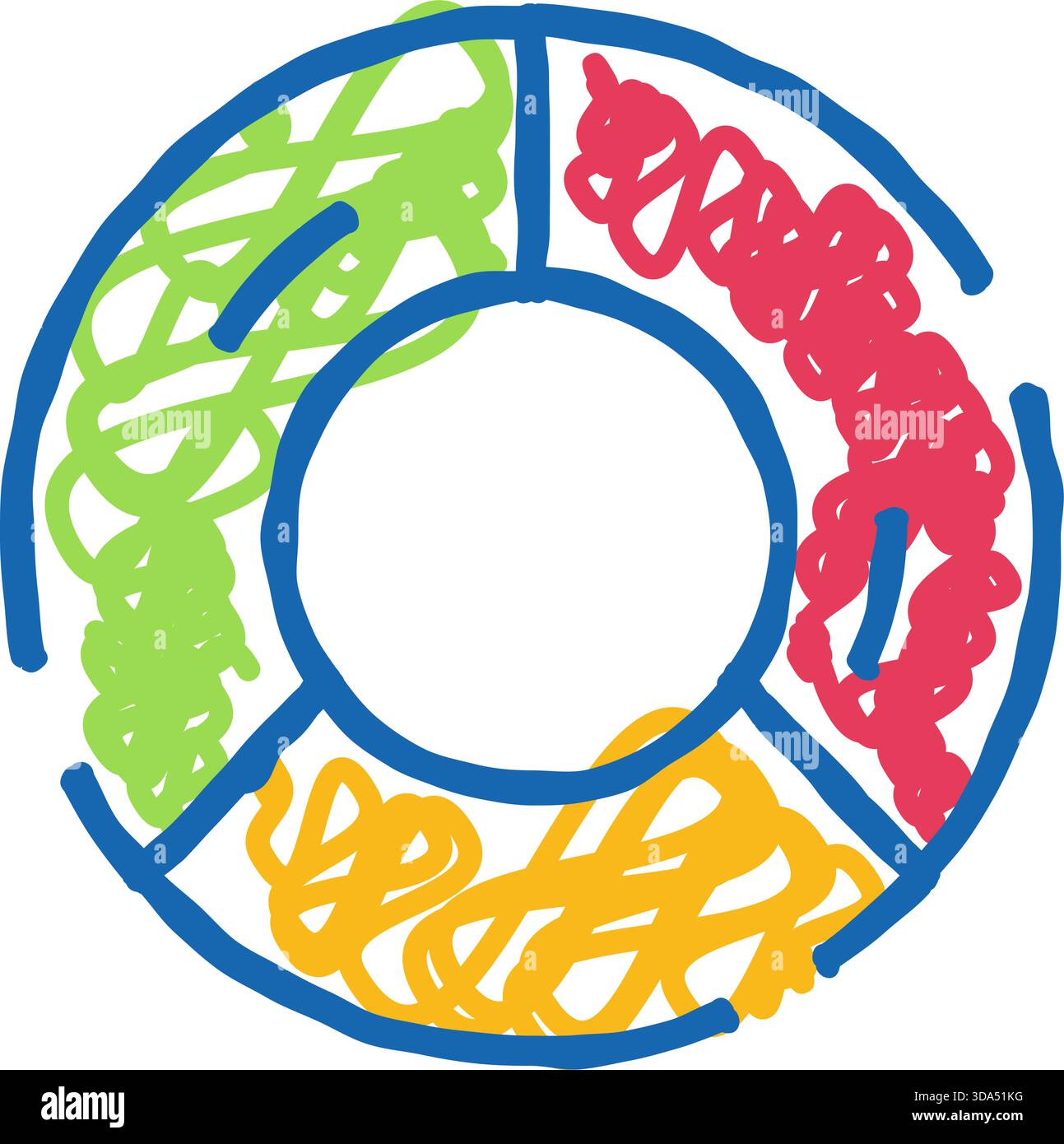 Hand drawn scribbled pie chart for data analysis infographic Stock ...
