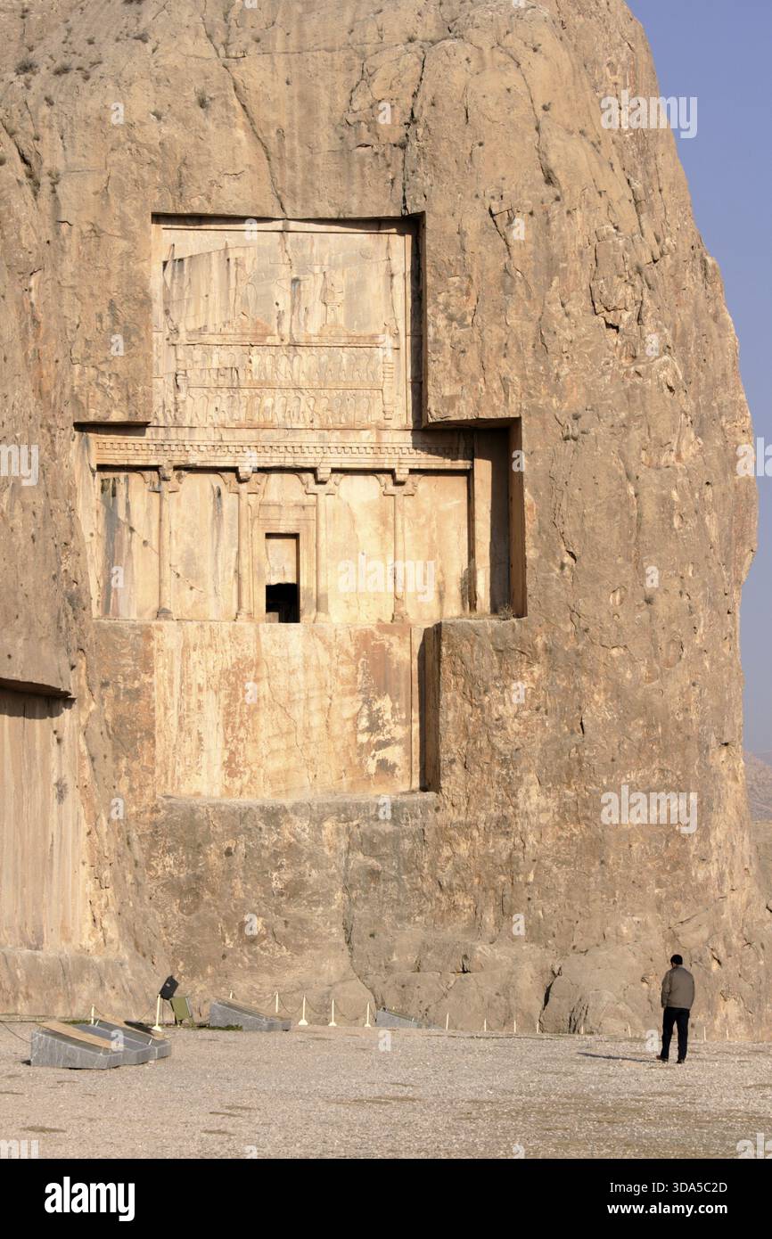 The tombs of the kings in the Naqsh-e Rostam necropolis near Persepolis ...