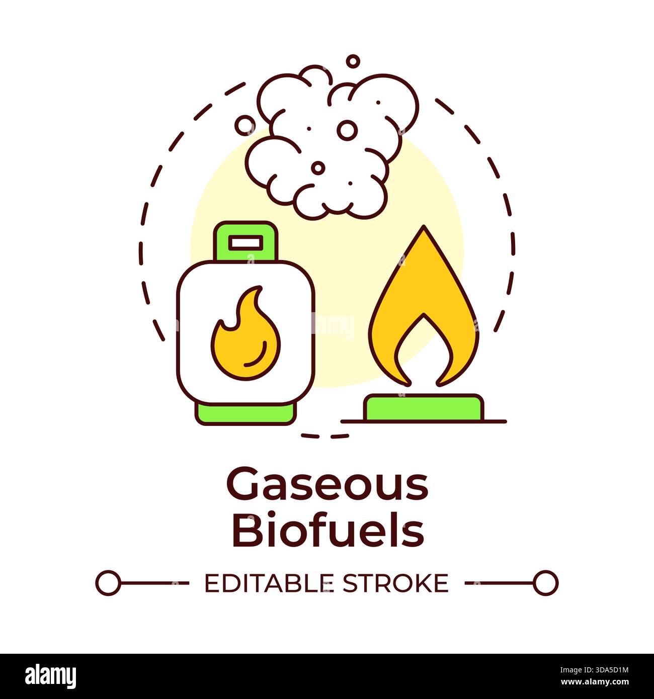 Gaseous biofuels multi color concept icon Stock Vector