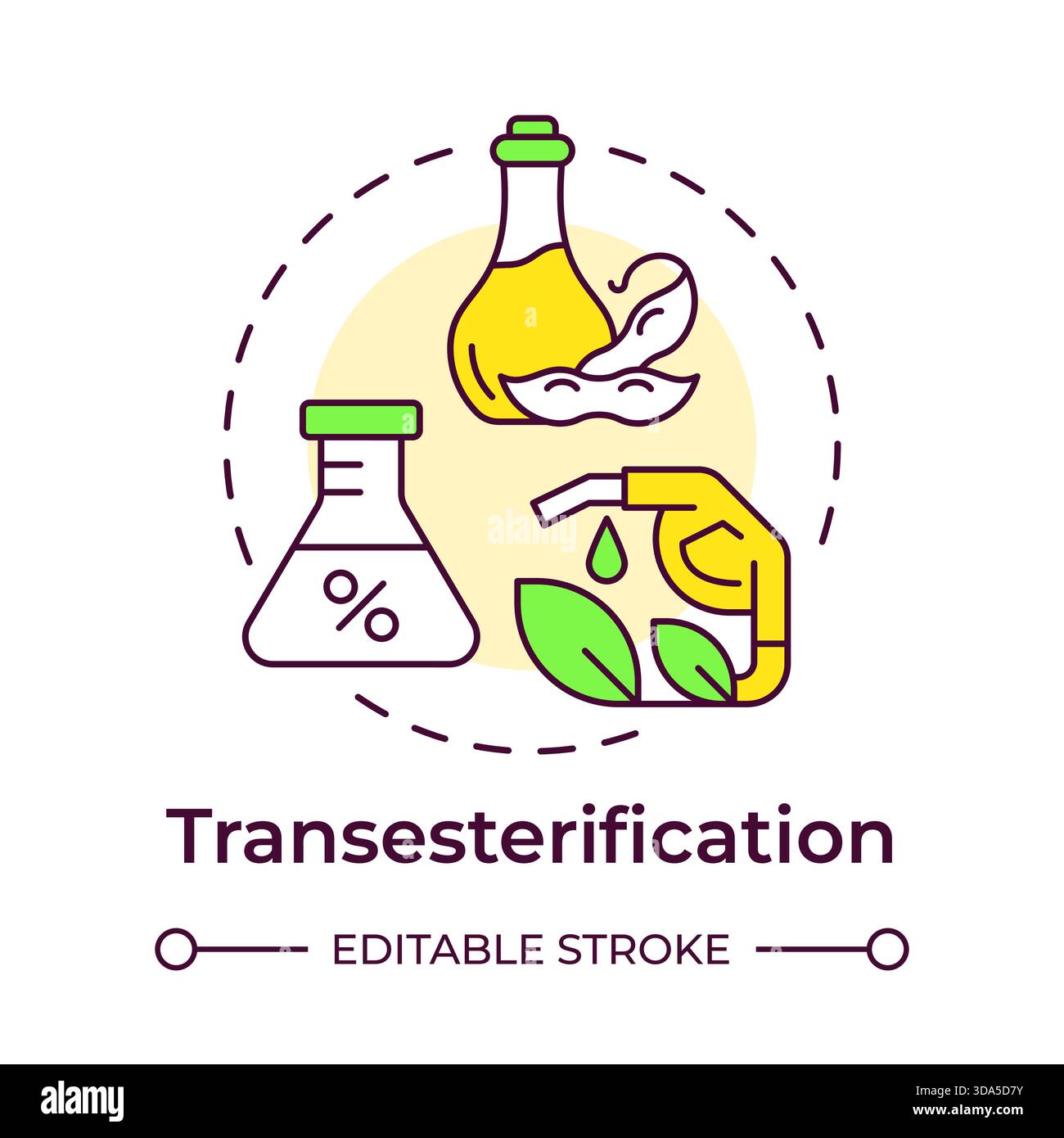 Transesterification multi color concept icon Stock Vector