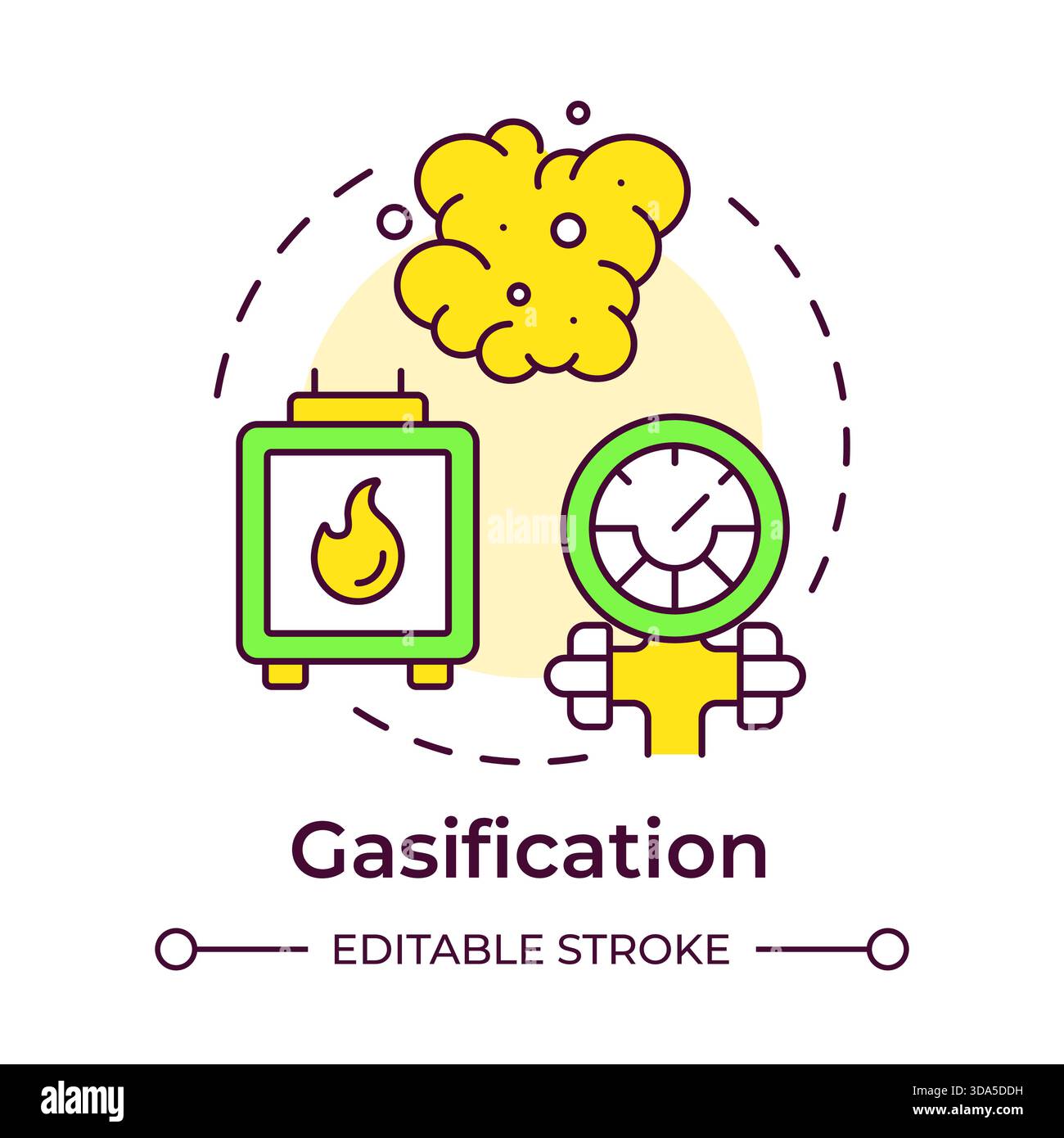 Gasification multi color concept icon Stock Vector