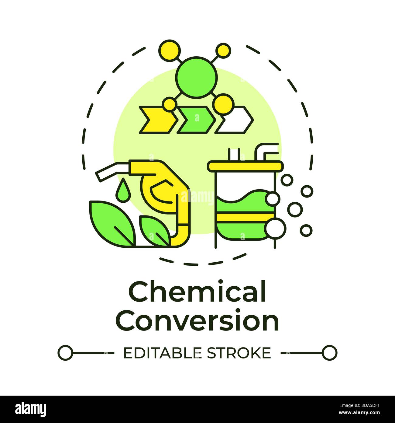 Chemical conversion multi color concept icon Stock Vector