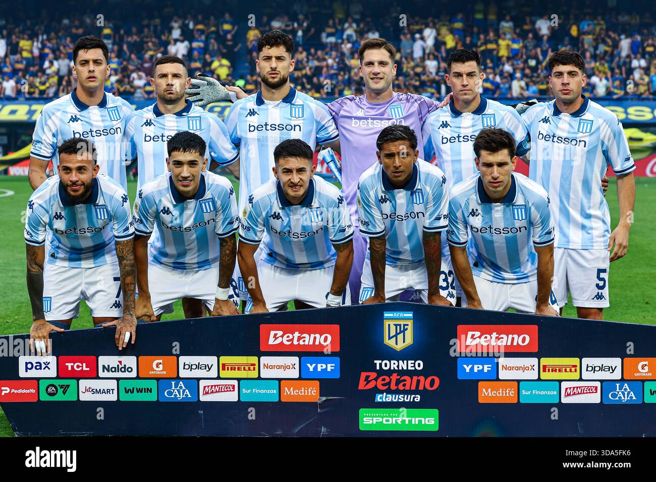 Racing Clubss players pose for a team photo before the Argentine ...