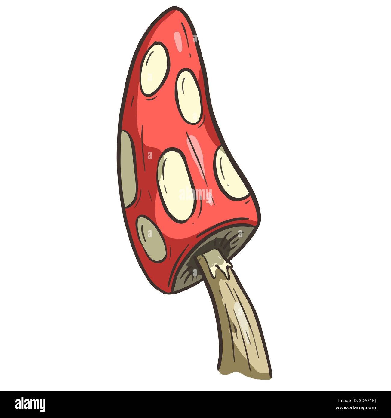 Fun Cartoon Mushroom Toadstool Character Vector Illustration Stock Photo