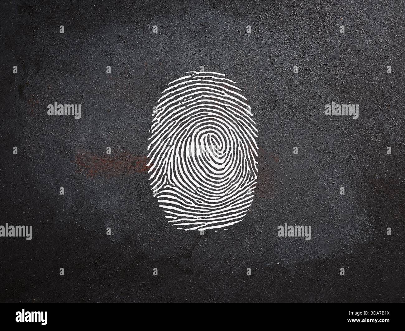 Fingerprint symbol on a dark textured background illustrating concepts of digital security, data privacy, and personal identification Stock Photo