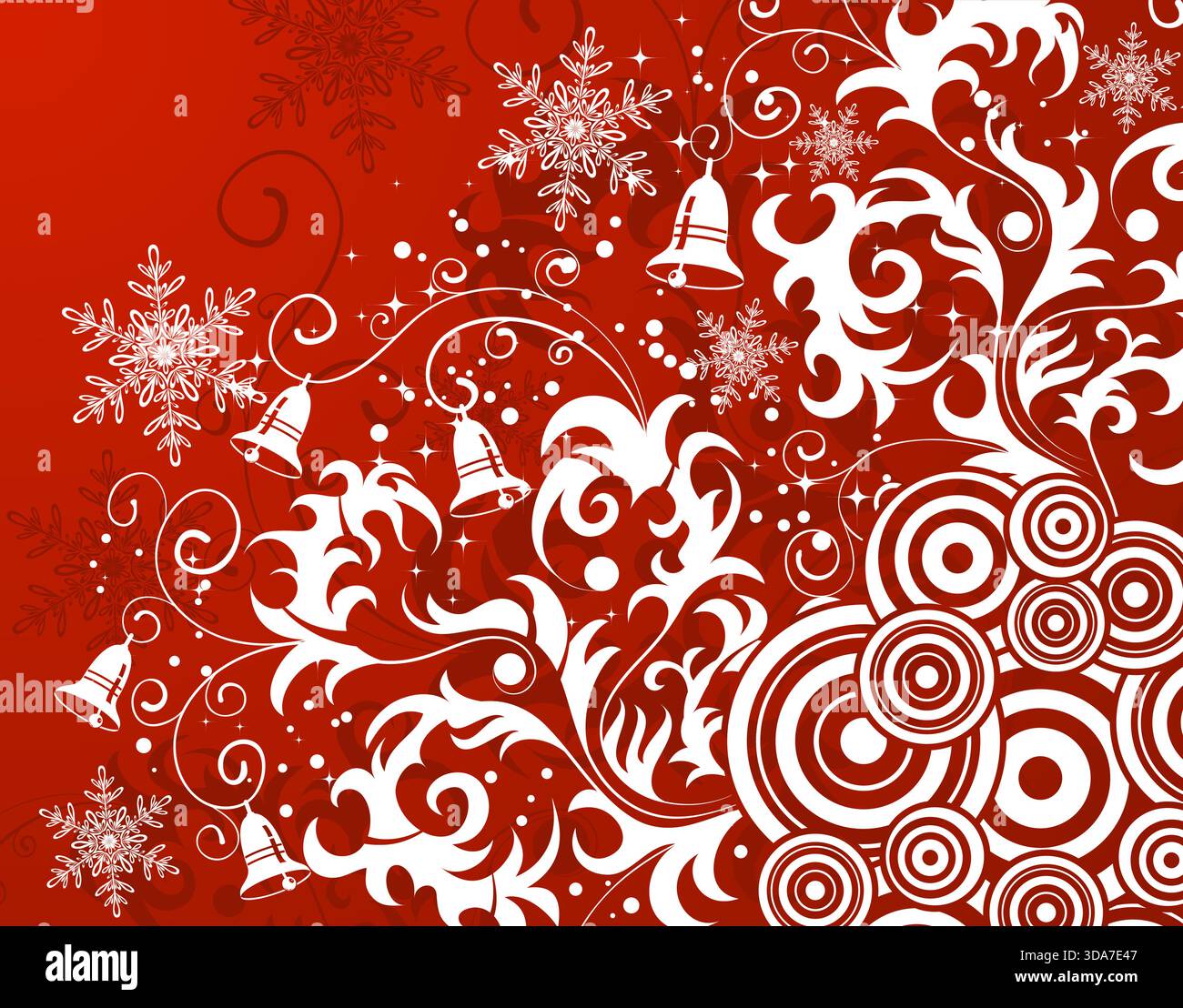 Floral background with snowflake, bell, element for design, vector illustration Stock Vector