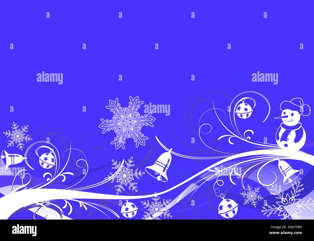 Christmas background with snowflake and decoration element, vector illustration Stock Vector