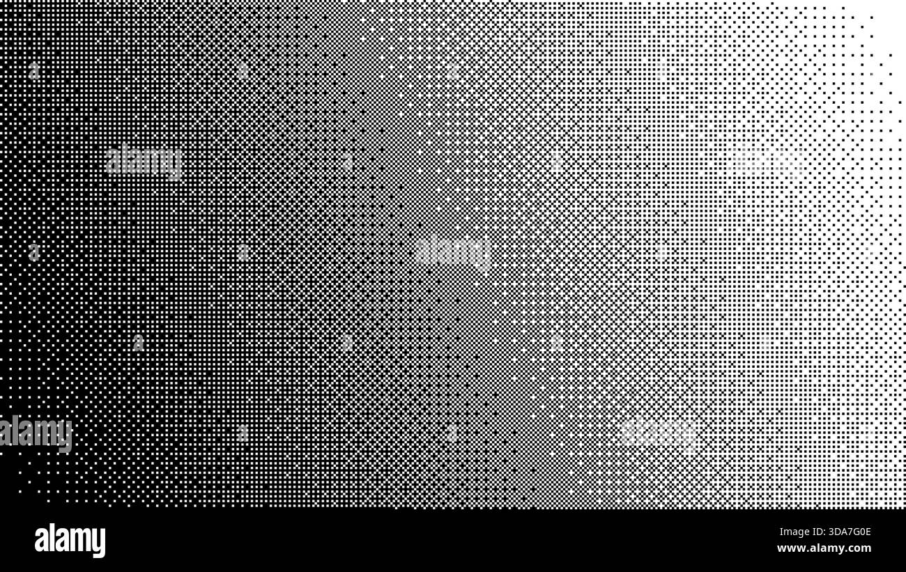 Pixel art dithering background. Black and white pixel linear gradient ...
