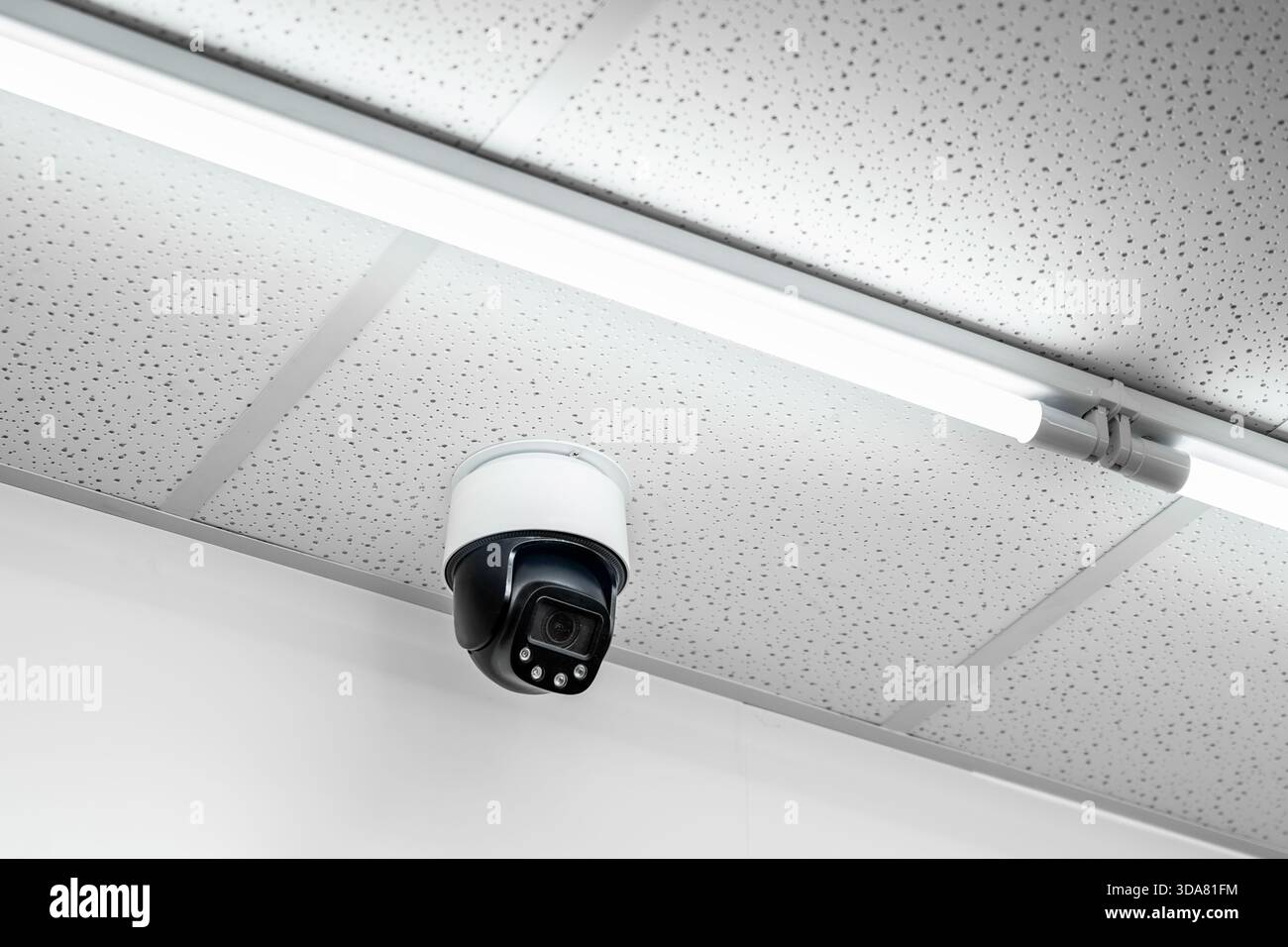 Indoor CCTV monitoring, security cameras inside a meeting room. Stock Photo