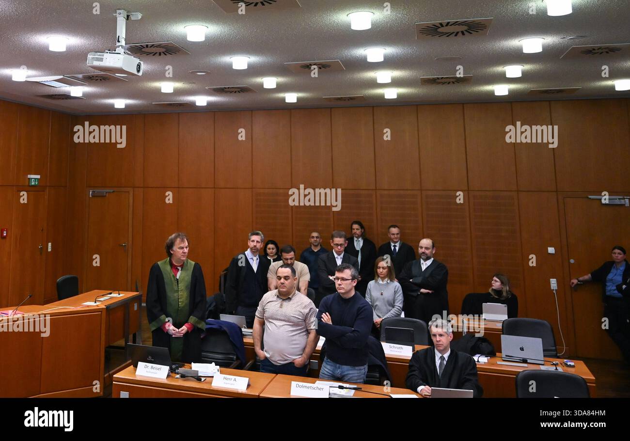 Danny Beisel 09 December 2025, Hesse, Frankfurt/Main: The defendants, the Ukrainian ...