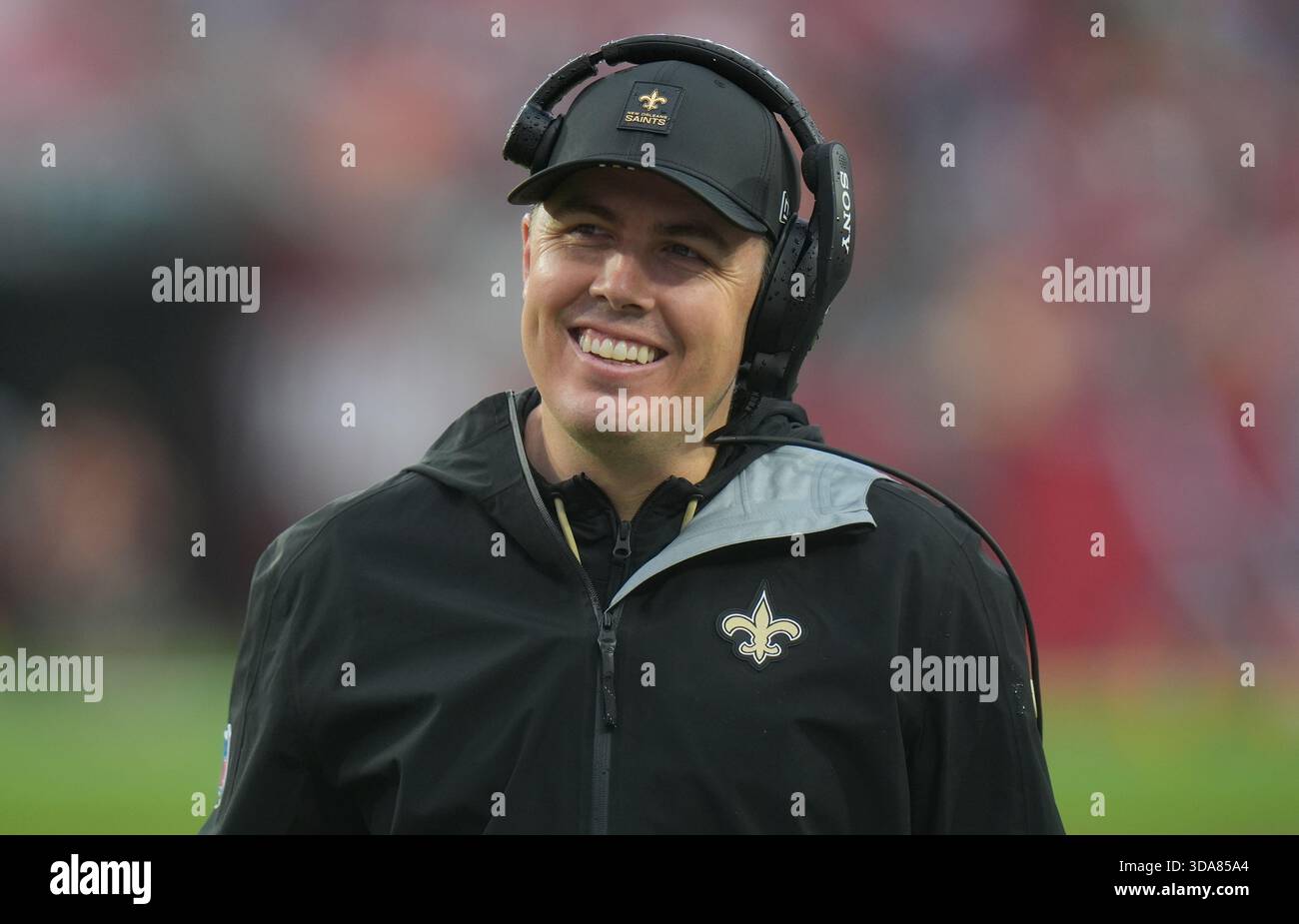 New Orleans Saints head coach Kellen Moore against the Tampa Bay ...