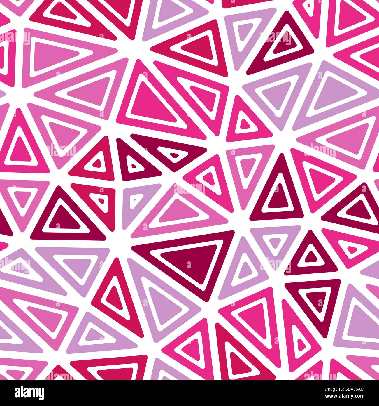 Abstract background with mosaic triangle shapes. Rounded solid shapes in frames. Large triangle size. Multiple colors style. Repeatable pattern. Stock Vector