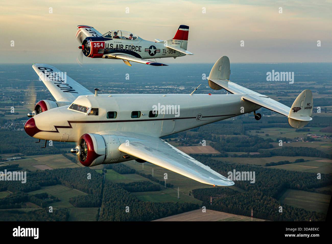 Air-to-air photograph of U.S. Air Force Trojan Horsemen T-28B N1328B ...