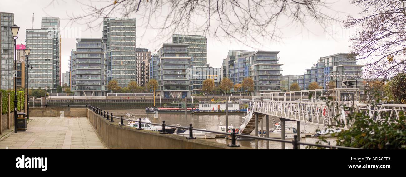Riverside Quarter Towers Across River in Wandsworth- Modern Riverside ...