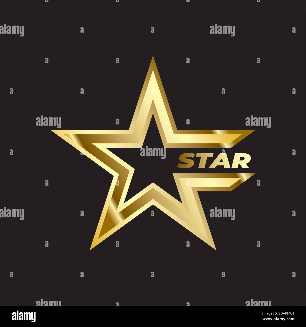 luxury gold star logo vector design Stock Vector