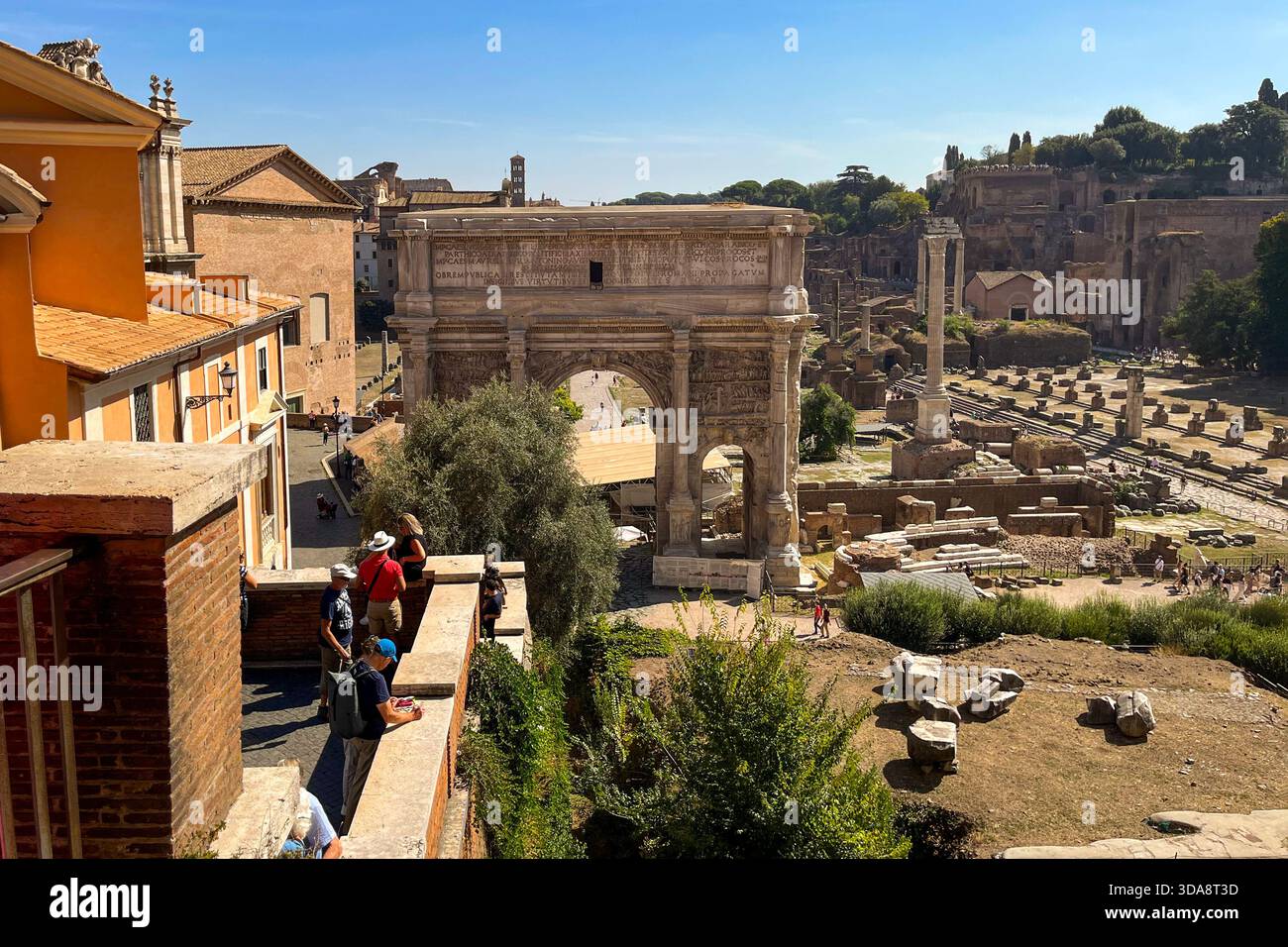 Ancient ruins of the Roman Forum in Rome, Italy, showcasing remnants of ...