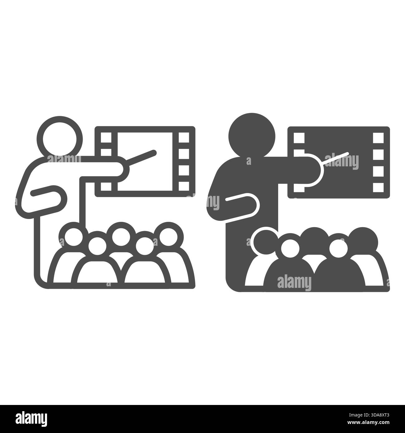 Lecturer man pointer video Stock Vector Images - Alamy