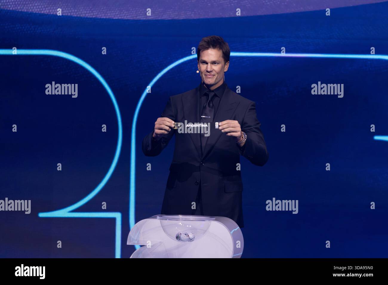 Draw assistant Tom Brady draws during the FIFA World Cup 2026 Official ...