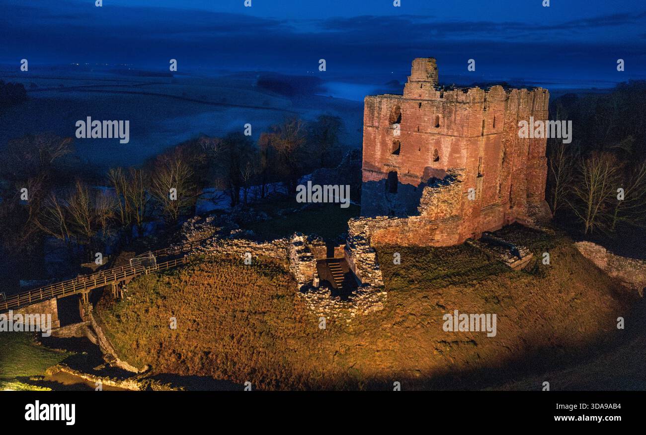 Norham Castle at night Stock Photo