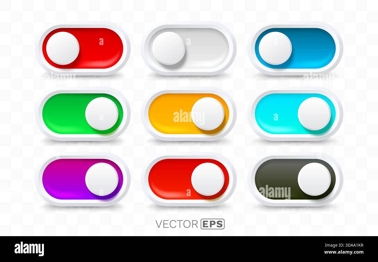 Black user interface modern ui elements switches hi-res stock ...