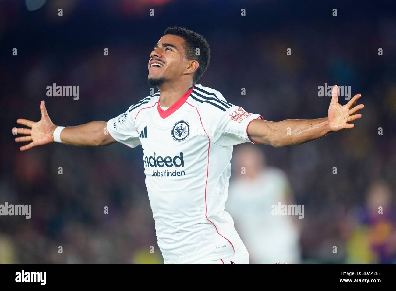 Ansgar Knauff of Eintracht Frankfurt celebrates the 0-1 during the UEFA ...