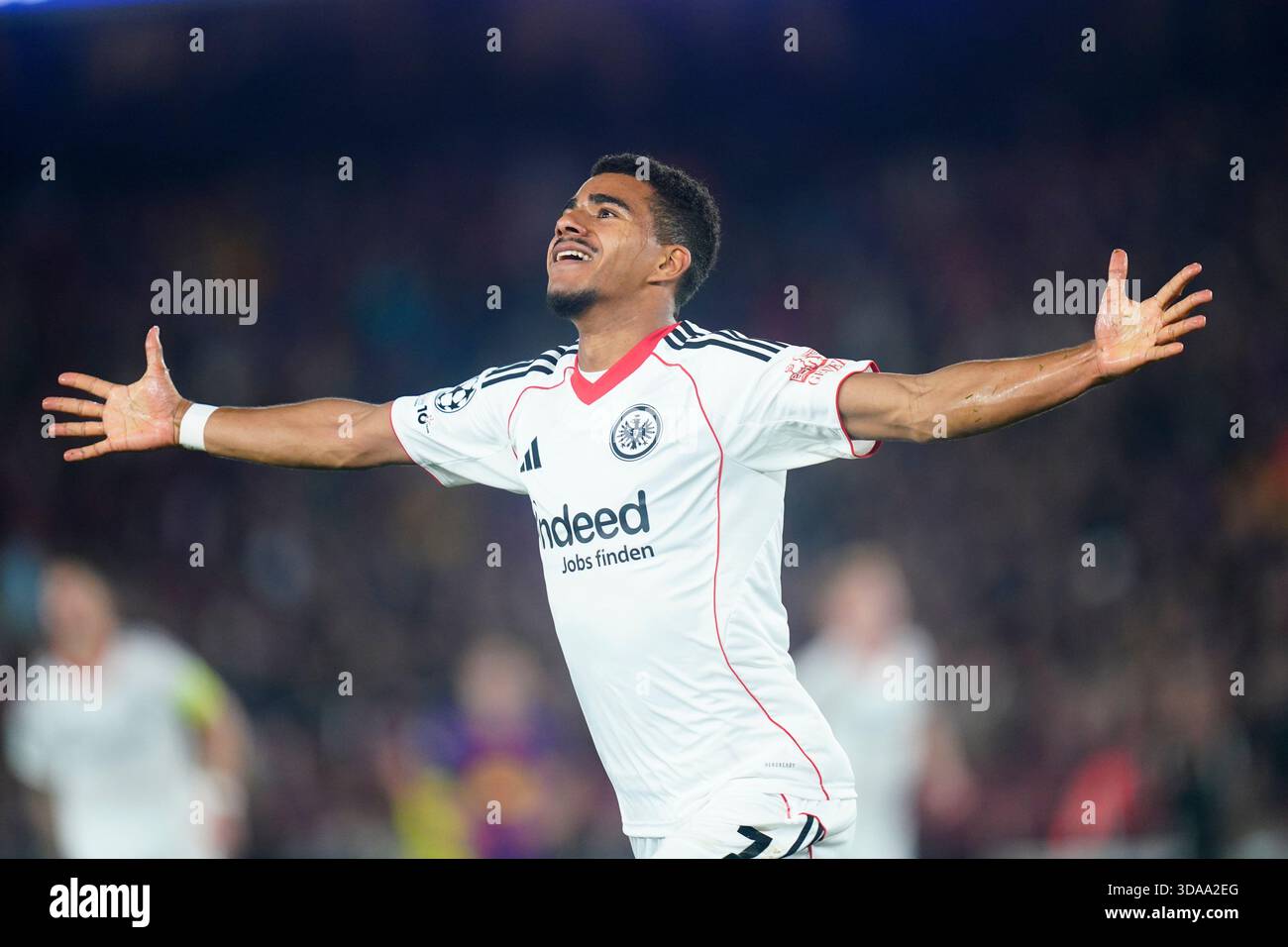 Ansgar Knauff of Eintracht Frankfurt celebrates the 0-1 during the UEFA ...