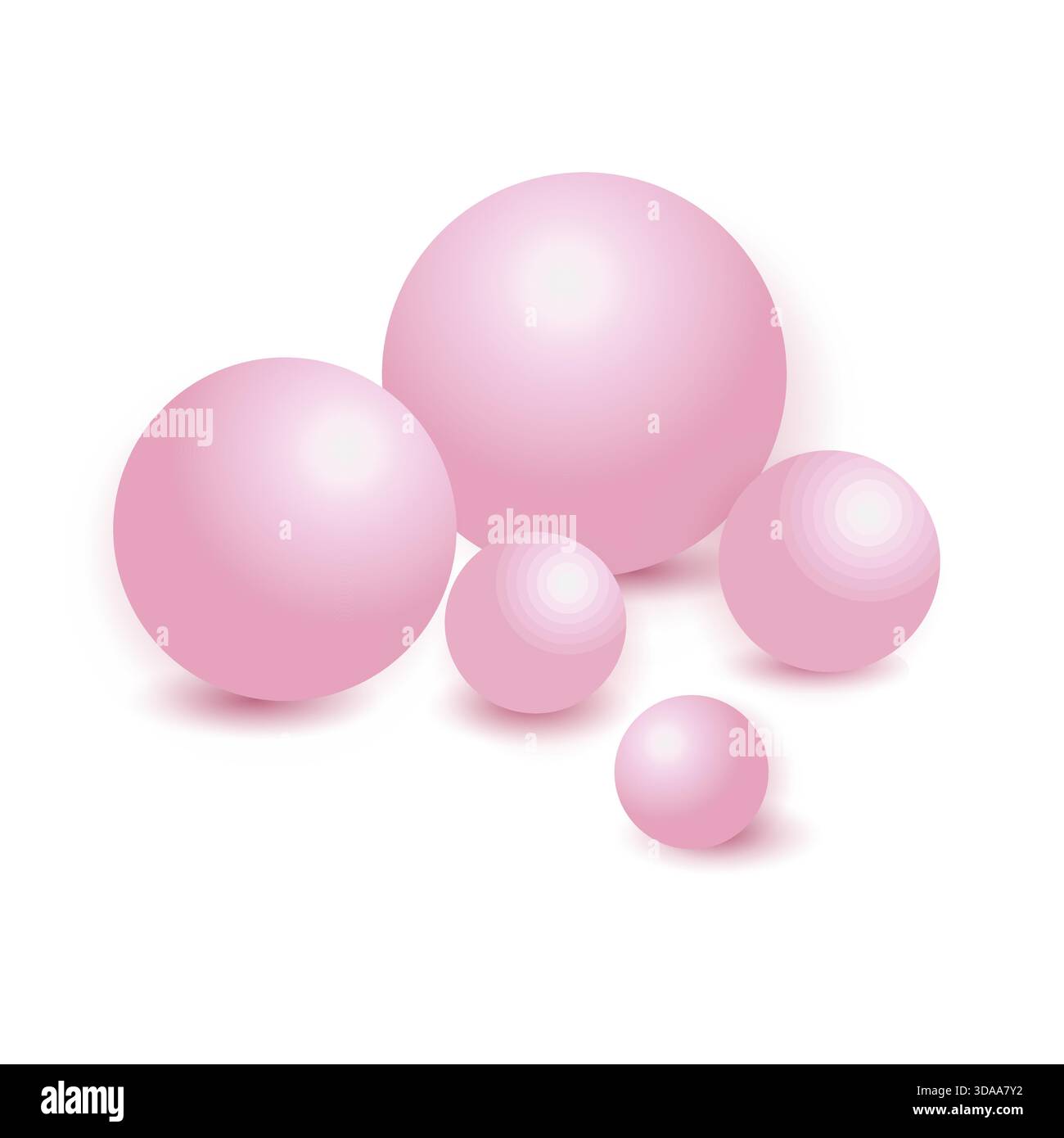 Cluster of glossy pink spheres on white background Stock Vector Image ...